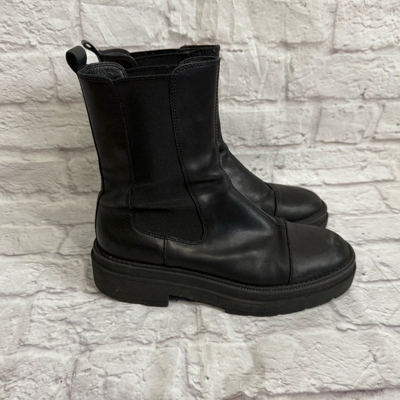 Sam Edelman WELLINGTON LUG SOLE CHELSEA BOOTS womens size 8.5 black - Picture 5 of 8